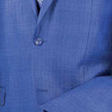 Luxurious Men's Regular-Fit Glen Plaid Suit Blue