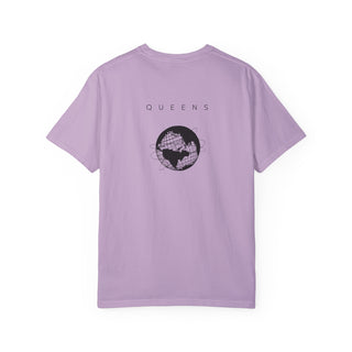 Queens Black Unisphere New York Unisex Double Sided T-shirt - Orchid