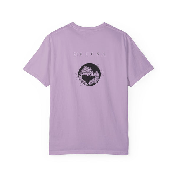 Queens Black Unisphere New York Unisex Double Sided T-shirt - Orchid
