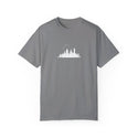 NYC Skyline T-Shirt Manhattan Unisex T-Shirt Garment-Dyed T-shirt Rainbow Text Comfort Colors Grey T-Shirt