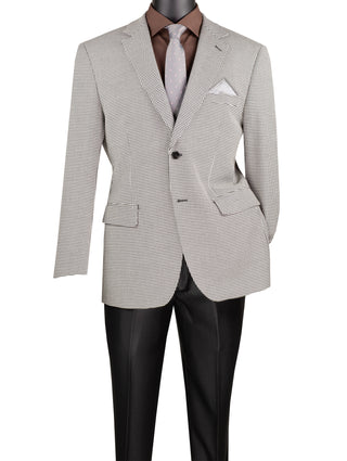 Front view of men’s modern-fit houndstooth blazer