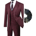 Luxurious Men's 3-Pieces Gangster Stripe Suit Triple Blessings