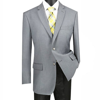 Luxurious Men's Regular-Fit Dress Blazer - Medium Gray Triple Blessings