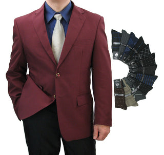 Men's Regular-Fit Blazer Burgundy Triple Blessings
