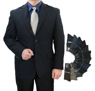 Men's Regular-Fit Blazer Navy Triple Blessings