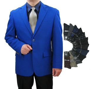 Men's Regular-Fit Blazer Royal Blue Triple Blessings