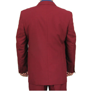 Men's Regular-Fit Double-Breasted Dress Suit Burgundy Triple Blessings