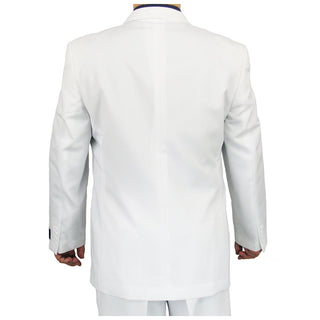 Men's Regular-Fit Double-Breasted Dress Suit White Triple Blessings