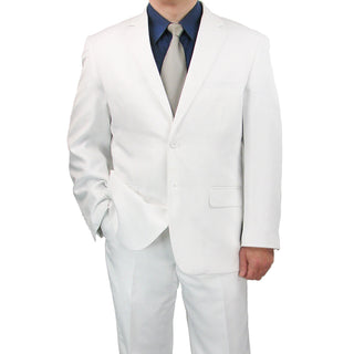 SALE! Sharp Mens 2pc. 2-B Comfortable Stretch Waist Suit - WHITE Triple Blessings