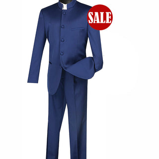 Sharp Banded Collar Nehru Church Suit Assorted Colors Triple Blessings