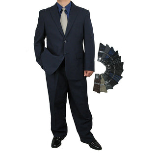 Stylish Men's Regular-Fit Suit Navy Triple Blessings