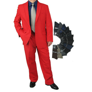 Stylish Men's Regular-Fit Suit Red Triple Blessings