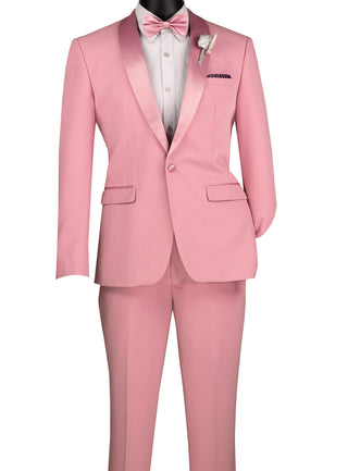 Luxurious Men Slim-Fit Stretch Tuxedo,Adjust Waist Band, Matching Bow Tie, Pocket Square & Socks
