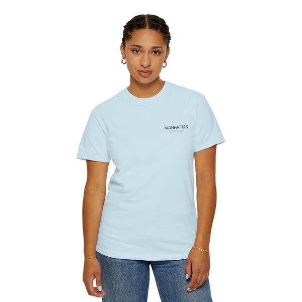 Manhattan Black Empire State Building New York Unisex Double Sided T-shirt - Chambray