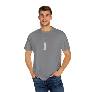 Manhattan New York Grey T-Shirt Empire State Building T-Shirt Unisex Rainbow Arc Text T-Shirt New York City T-Shirt Comfort Colors T-Shirt