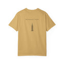 Manhattan Black Empire State Building New York Unisex Double Sided T-shirt - Mustard