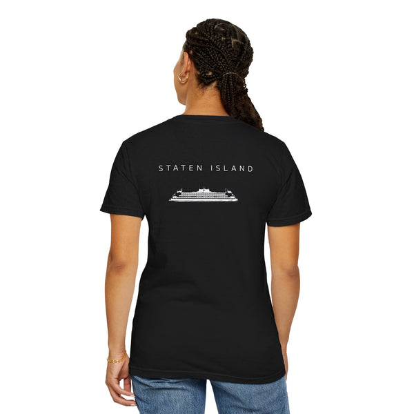 Staten Island White Ferry New York Unisex Double Sided T-shirt - Black