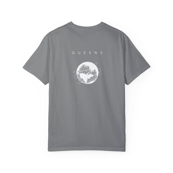 Queens White Unisphere New York Unisex Double Sided T-shirt - Grey