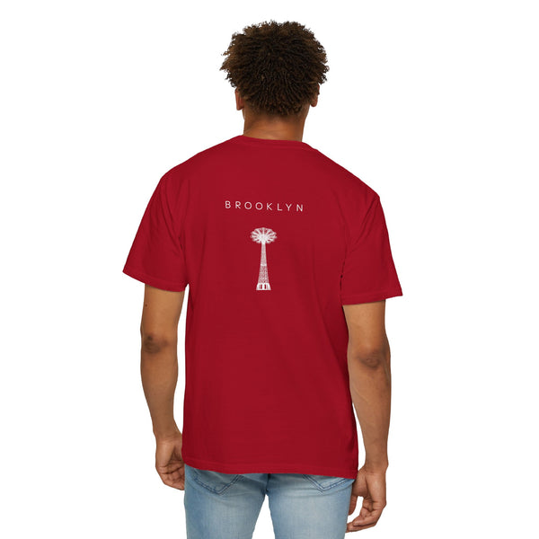 Brooklyn White Parachute Coney Island New York Unisex Double Sided T-shirt - Red