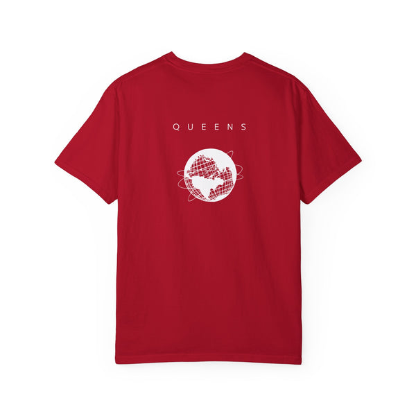 Queens White Unisphere New York Unisex Double Sided T-shirt - Red