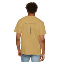 Manhattan Black Empire State Building New York Unisex Double Sided T-shirt - Mustard