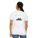 New York City Black Skyline Manhattan Unisex Double Sided T-shirt - White