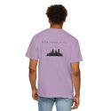 New York City Black Skyline Manhattan Unisex Double Sided T-shirt - Orchid