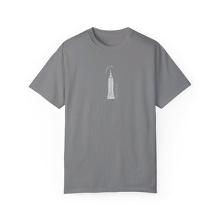 Manhattan New York Grey T-Shirt Empire State Building T-Shirt Unisex Rainbow Arc Text T-Shirt New York City T-Shirt Comfort Colors T-Shirt