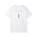 Manhattan Black Empire State Building New York Unisex Double Sided T-shirt - White