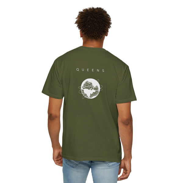 Queens White Unisphere New York Unisex Double Sided T-shirt - Hemp