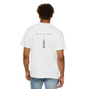 Manhattan Black Empire State Building New York Unisex Double Sided T-shirt - White