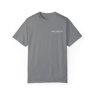 New York City White Skyline Manhattan Unisex Double Sided T-shirt - Grey