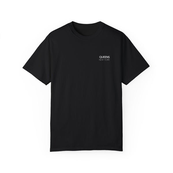 Queens Tennis-Unisphere Black T-Shirt New York Double Sided T-Shirt Unisex Garment-Dyed T-shirt