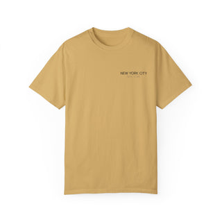 New York City Black Skyline Manhattan Unisex Double Sided T-shirt - Mustard