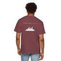 New York City White Skyline Manhattan Unisex Double Sided T-shirt - Vineyard