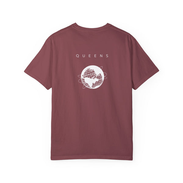 Queens White Unisphere New York Unisex Double Sided T-shirt - Vineyard