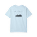 New York City Black Skyline Manhattan Unisex Double Sided T-shirt - Chambray