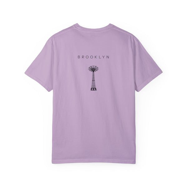 Brooklyn Black Parachute Coney Island New York Unisex Double Sided T-shirt - Orchid