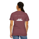 New York City White Skyline Manhattan Unisex Double Sided T-shirt - Vineyard