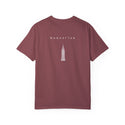 Manhattan White Empire State Building New York Unisex Double Sided T-shirt - Vineyard