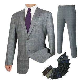 Luxurious Men's Regular-Fit Glen Plaid Suit