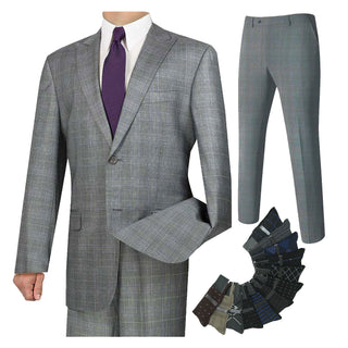 Luxurious Men's Regular-Fit Glen Plaid Suit