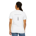 Manhattan Black Empire State Building New York Unisex Double Sided T-shirt - White