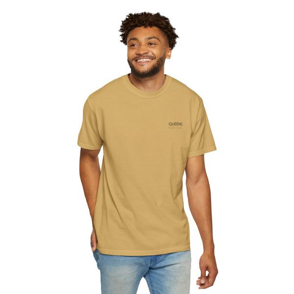 Queens Black Unisphere New York Unisex Double Sided T-shirt - Mustard