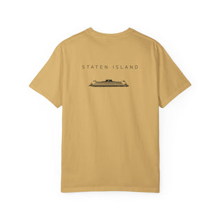 Staten Island Black Ferry New York Unisex Double Sided T-shirt - Mustard