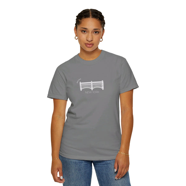 Bronx New York Grey T-Shirt Yankee Stadium Facade T-Shirt Unisex Garment-Dyed T-shirt Comfort Colors T-Shirt