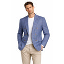 Men Regular-Fit Windowpane Blazer Jacket | Stretch Comfort | Washable FREE Socks