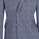 Men Regular-Fit Windowpane Blazer Jacket | Stretch Comfort | Washable FREE Socks