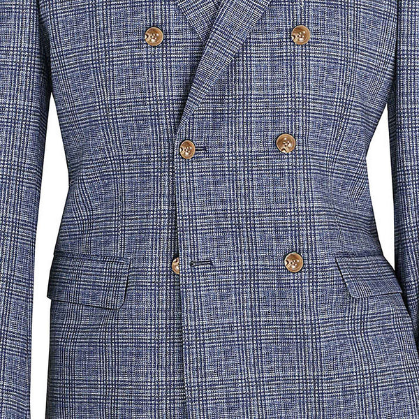 Men Regular-Fit Windowpane Blazer Jacket | Stretch Comfort | Washable FREE Socks