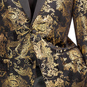 Black fabric with gold intricate patterns